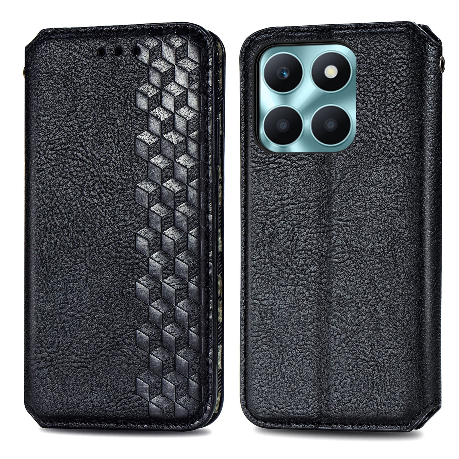 For Honor X6a 4G Phone Cover Rhombus Imprinted PU Leather Wallet Support Stand Case For Honor X6a 4G Phone Cover Rhombus Imprinted PU Leather Wallet Support Stand Case